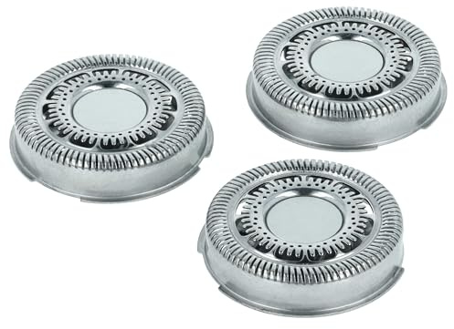 vhbw 3x Ersatz-Scherköpfe kompatibel mit Philips S9000 | S9021, S9031, S9041, S9111, S9112 Elektrorasierer, Silber