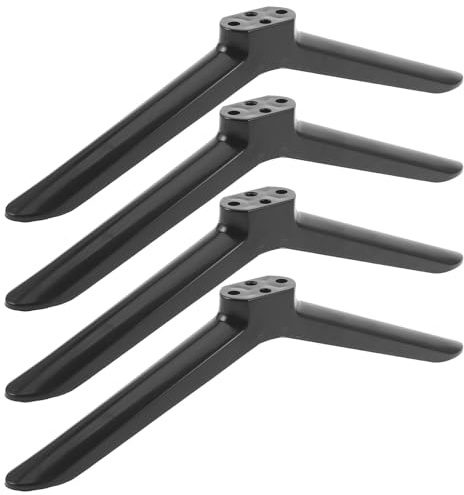 QUMIIRITY 2 Pairs Tv Pedestal Feet Stand Mount with Screws Anti-slip Black Base Legs for 40 Inch Monitor and Smart Tv for Desk Use