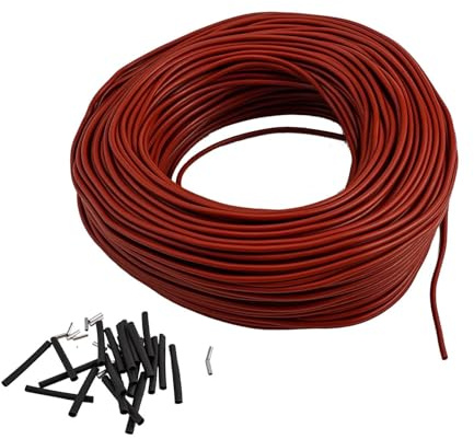 Serenophile 12K Kohlefaser-Heizkabel, 33 Ohm/m, Silikonkautschuk, isolierter Bodenwärmdraht, 200 C, Hochspannungswiderstand, Infrarot-Heizspule für Heimwerkerstrahlsysteme, Rot