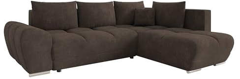 Mirjan24 Ecksofa Fureniz mit Bettkasten, 4 Sitzer L-Form Sofa mit Schlaffunktion, Eckcouch für Wohnzimmer, Couch mit Bettfunktion (Lumo 40, Seite: Rechts)