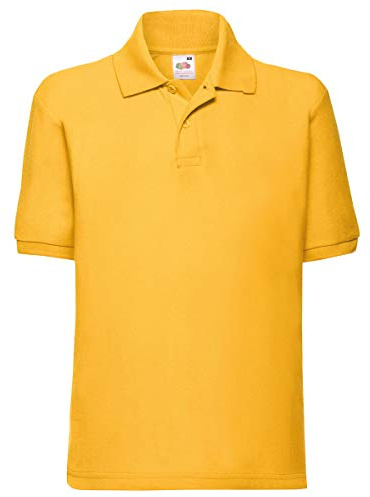 Fruit of the Loom Kids’ Short Sleeved Polo Shirt - Yellow - 12 Years