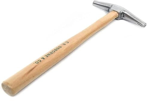 Osborne No.1011 6oz Steel Flat Head German Style Hammer, Black, Beige, 8oz