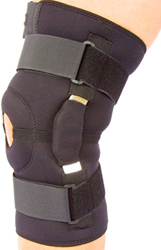 Hinged Adjustable neoprene knee support brace with Unique multi strap design and open patella By BODY-TEC (Medium 36.5 - 42cm)