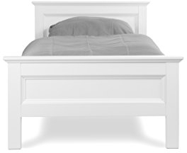 Landhaus Bett mit Fuß- und Kopfteil in Rahmenoptik (3 Größen wählbar) weiß