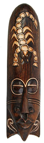 Maske aus Holz mit Krebs Motiv in 50cm Länge tolle Wandmaske im Afrika Look