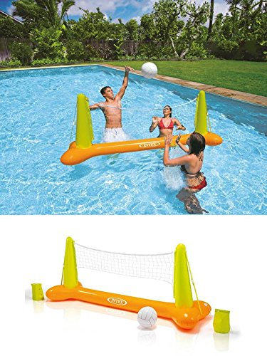 Equilibre et Aventure Grand Jeu de Volley Gonflable avec Ballon Inclus pour baignade - Dimensions 240 x 64 x 91 cm