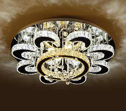 Eurohandisplay Deckenlampe LED Deckenleuchte 6021 Kristall 80cm 96W mit Fernbedienung Lichtfarbe stufenweise eistellbar A+