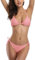 SHEKINI Bikini Damen Set Sexy Klassischer Triangel Rückenfrei Bikinioberteil Verstellbare Zweiteiliger Badeanzug Niedrige Taille Ruched Bikinihose für Frauen（S, Rosa）