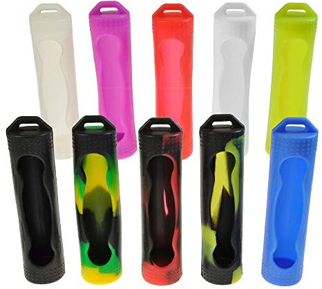 Armerah 18650 eCig Vape Battery Protective Case Cover Sleeve Silicone Rubber 5 Pack Assorted