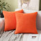 MIULEE 2er Set Kissenbezüge Kordsamt Dekokissen Kissenbezug Sofakissen Dekorativ Couchkissen Kissenhülle Bezug Weich für Wohnzimmer Schlafzimmer 45x45 cm, 18x18 Inch Hellorange