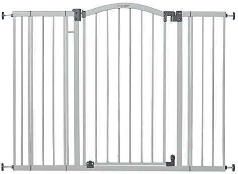 Puerta de seguridad extra alta y ancha para mascotas y bebés, de 29.5 a 53 pulgadas de ancho, 38 pulgadas de alto, montaje a presión o hardware, instalación en pared o barandilla en puerta o escalera,