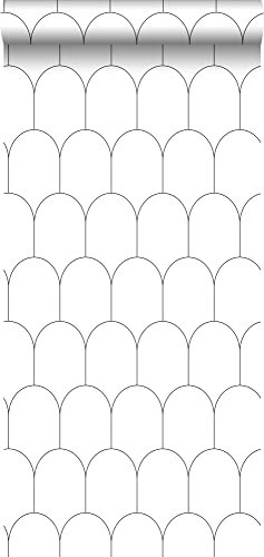 ESTAhome papier peint art déco blanc et noir - 139140-0,53 x 10,05 m