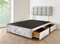 DECORE4U LTD – Silver Crushed Velvet Double Divan Bed with 2 Drawers - Stable 4FT6 Double Bed with Cube Headboard - Solid Frame Bed - Ideal for Small Bedrooms