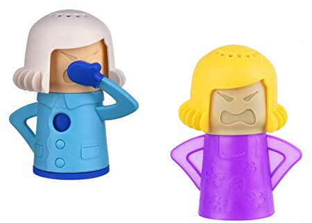 Angry Mom Microwave Steam Cleaner and Chilly Mom Fridge Odor Absorber Deodorizer Gift Boxed (Teal & Purple)