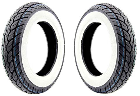 Streetparts24 Weisswand Reifen Set 90/90-10 4PR 50J TL passend für Sfera 50 80 NSL, Zip 25 SSL Roller Scooter
