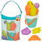 ColorBaby - Juguetes de Playa para niños, Juguetes Arena, Bolsa Juguetes Playa, Cubo Arena, Ø14 cm, cedazo, Pala, rastrillo, regadera, Barco, moldes Arena, 18 mese (49271)