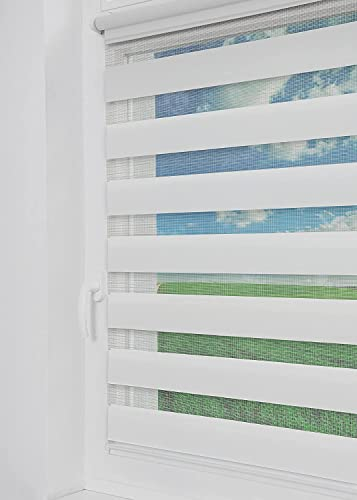 Tom'Shop Tom'Shop® Doppelrollo DuoRollo (Weiß 45cm x 220cm) Duo Rollos für Fenster Klemmfix ohne Bohren mit Klämmträger Fensterabdeckung Fensterrollo leichte Montage