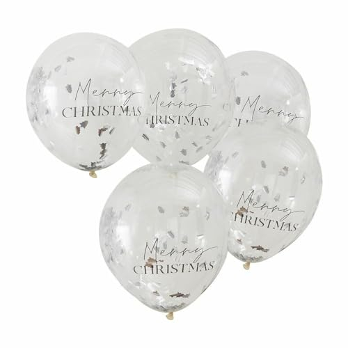 Ginger Ray Silberne Frohe Weihnachten Konfetti-Luftballons