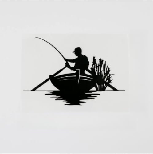 Bhysfenhgttvv 4 stücke Auto Aufkleber 14,3 CMX 9,7 cm Schöne Fisch Angeln Hobby Dekorative Waschmaschine Aufkleber Vinyl Auto Aufkleber Schwarz