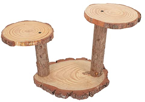 Cabilock Holz Blumenst?nder Vintage Pflanzenregal: 3 Ebenen Blumentopf St?nder Regal Pflanzenregal Blumenhocker Eisenregal Garten Holzregal für Innen Outdoor Wohnzimmer Shabby Chic Deko