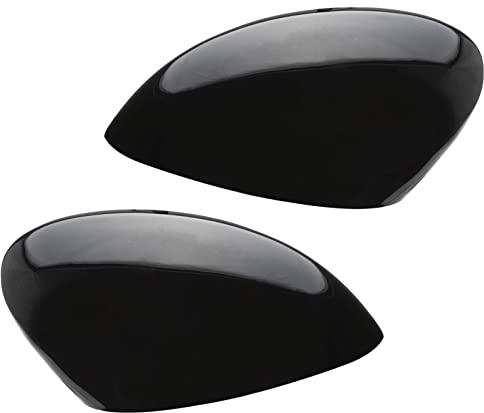 KASturbo Rückspiegelabdeckung Kappe Deckel für Fiesta MK7 2008-2017 schwarz glänzend