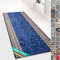 Floordirekt Teppichläufer mit Muster - maßgefertigter Feinschlingen Teppich Läufer für Küche, Flur & Wohnraum - Ornament Vintage Orient Gitter (80 x 400 cm, Rügen Blau)