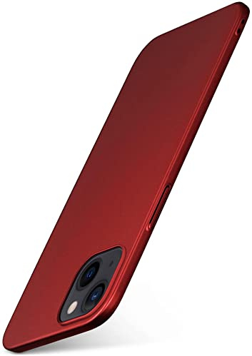 moex für iPhone 14 Plus Hülle Ultra Dünn, Schutzhülle mit erhöhtem Kameraschutz, Slim Cover Hardcase Backcover, Dünnste Handyhülle Minimalistisch Alpha Case, Matt Rot