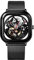 CIGA Design Automatic Mechanical Watch - C Series Wristwatch for Men and Women Modern Style Stainless Steel Sapphire Glass with Milanese & Leather Straps(Black)