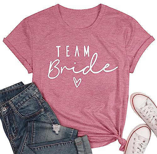 hohololo EVJF Tshirt Équipe de la mariée Équipe de la mariée pour Femmes T-Shirts de Demoiselles d'honneur T-Shirt Enterrement de Vie de Jeune Fille