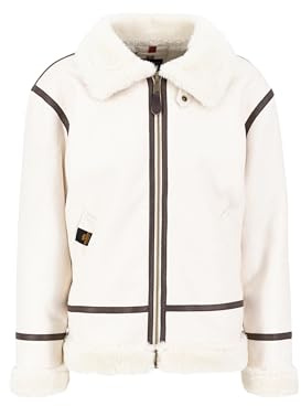 Alpha Industries B3 FL Lederjacke für Herren Vintage White
