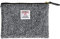 Harris Tweed Münzbörse, handgefertigt, Lippenstift-Tasche, Vintage-Stil, britische tragbare Kreditkarten-Ausweis-Geldbörse mit YKK-Reißverschluss für Damen und Herren, GRAU, Medium, Kunstkariert
