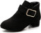 FM2018XSL Ragazze Stivali di Modo Stivali Per Bambini Tacco Basso Scamosciato Stivali Corti Inverno Caldo Snow Boots Antiscivolo Scarpe Outdoor，EU35，Nero