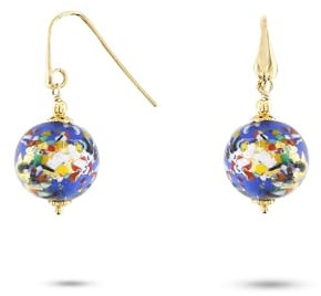 Venetiaurum - Ohrringe mit Kugeln aus Harlekin-Original-Murano-Glas und 925er-Silber - Schmuck “Made in Italy” zertifiziert