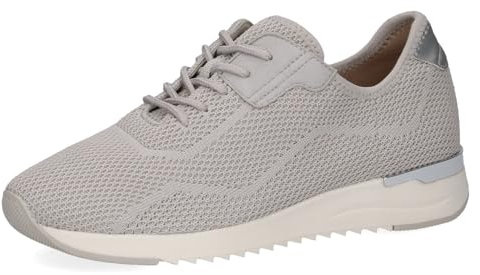 CAPRICE Damen Sneaker flach mit Schnürsenkeln Bequem, Grau (Pebble Knit), 38 EU