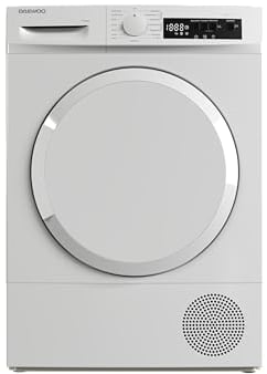 Daewoo T7HT1WA3DE Wärmepumpentrockner/A+++ / 7 kg / 15 Programme inkl. 45 min Kurzprogramm/LED-Trommelbeleuchtung/Knitterschutz/Weiß