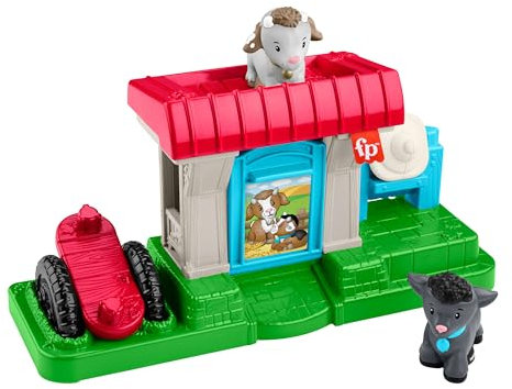 Fisher Price Coffret pour tout-petits La Chèvrerie des Little People avec 2 figurines et un accessoire, à partir de 1 an, HWR85