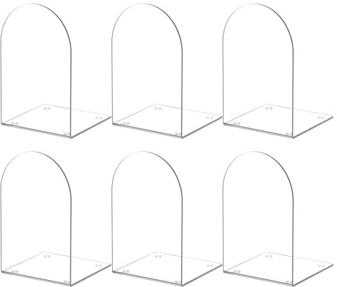 ALOTCHE Acryl Buchstützen, 6 Stück für Regale, Bücherregale und Schreibtisch-Organizer - Transparente Halterungen für Bücher, Heimbürobedarf