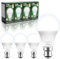 BrightArk BC3 3 Pin Light Bulbs,4 Pack 10W Energy Saving LED Light Bulb,75W Equivalent,15,000hrs Lifetime,Non Dimmable,6500k Cool White A60 LED Bulbs for Ceiling,Landing Light,Hallway