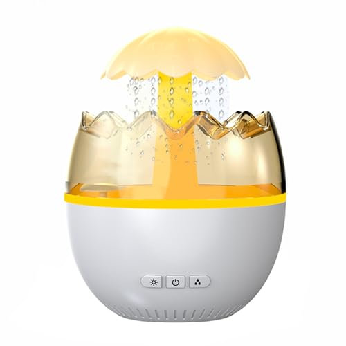 Rain Humidifier Water Drip, Aroma Essential Oil Diffuser, Rain Sounds White Noise Humidifier Air Humidifiers for Bedroom Desk with 7 Color Changing Lights,450ml