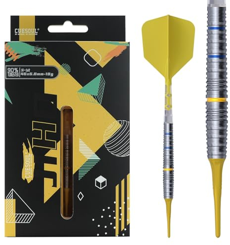 CUESOUL JIHO S6 18g Soft Tip 90% Tungsten Dartset mit vereinheitlichendem ROST T19 Flight