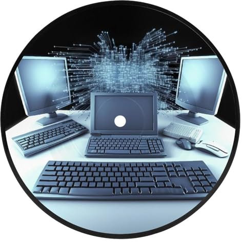 Untersetzer für Getränke, CD-Untersetzer, Computer und Internet, runde Untersetzer, saugfähig, rutschfest, Getränkeuntersetzer für Couchtisch, Dekoration, hitzebeständige Untersetzer für Tischschutz