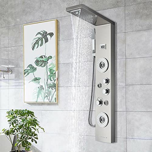 Agua Ducha,Ducha Desmontable Mano Manguera Cabezal presión Repuesto Shower Grifo telefono Grifo Fregadero acachofa Alta presiòn Mango Cromo Mezclador Inoxidable Latón Antiguo CromoVidrio CER