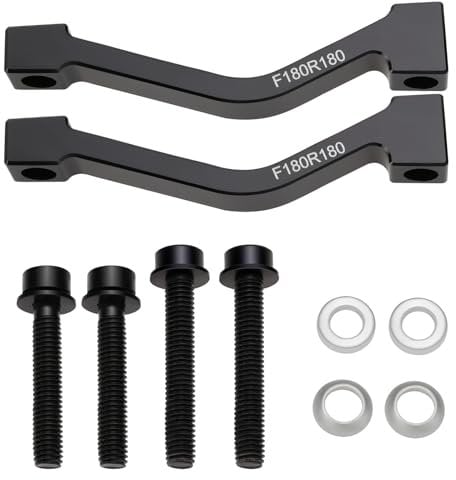 ECSiNG 2 Sets Bike Disc Brake Adapter Bike Post Mount 180mm Disc Brake Adapter Brake Caliper Adapter with Bolts for Mountain Bike Black