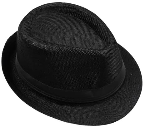 keland Fedora Trilby Hut Sommer Strohhut Panamahüte für Damen Herren (Schwarz)