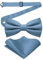 JEMYGINS Herren-Set aus Solider Mattierter Bifold-Fliege mit Einstecktuch,Graublau