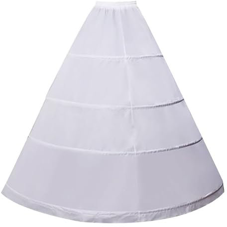 RULTA Damen Reifrock 4-Ring Interlining Rock Einstellbar Weiß Interlining Rock Hochzeit Ball Kleid Reife Rock