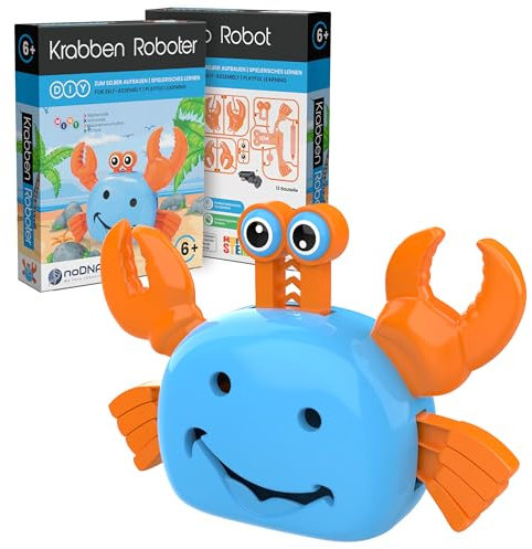 noDNA Roboter Kinder Krabben Roboter zum selbst zusammenbauen - Experimente für Kinder ab 6 Jahren - Roboter Junge Roboter Spielzeug ab 6 Jahre Geschenke für Jungs Geschenke für Mädchen