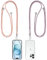 Wanme Phone Lanyard Crossbody Strap, 2 Pack Adjustable Neck Strap Necklace for iPhone Huawei Samsung All Smartphones with Transparent Patch