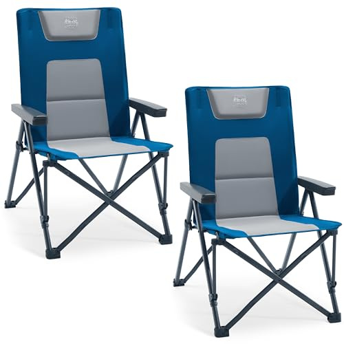 TIMBER RIDGE Campingstuhl Faltbar 260 KG Belastbar 4 Positionen verstellbar | Klappstuhl Gepolstert Hohe Lehne mit Tragetasche Camping Stuhl Gartenstuhl für Garten Balkon Wohnmobil Picknick