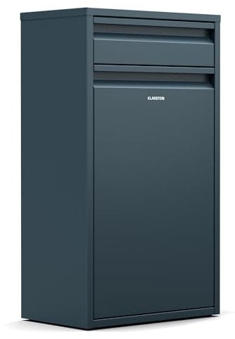 KLARSTEIN Single-Compartment Kitchen Bin 50L - Wall-Mounted Waste Bin with Drawer, Front-Opening Door, Stainless Steel, Easy Clean & Access, Includes Mounting Material, Anthracite